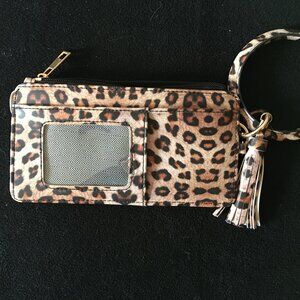 Leopard Print Keychain Wristlet ID/Card holder purse